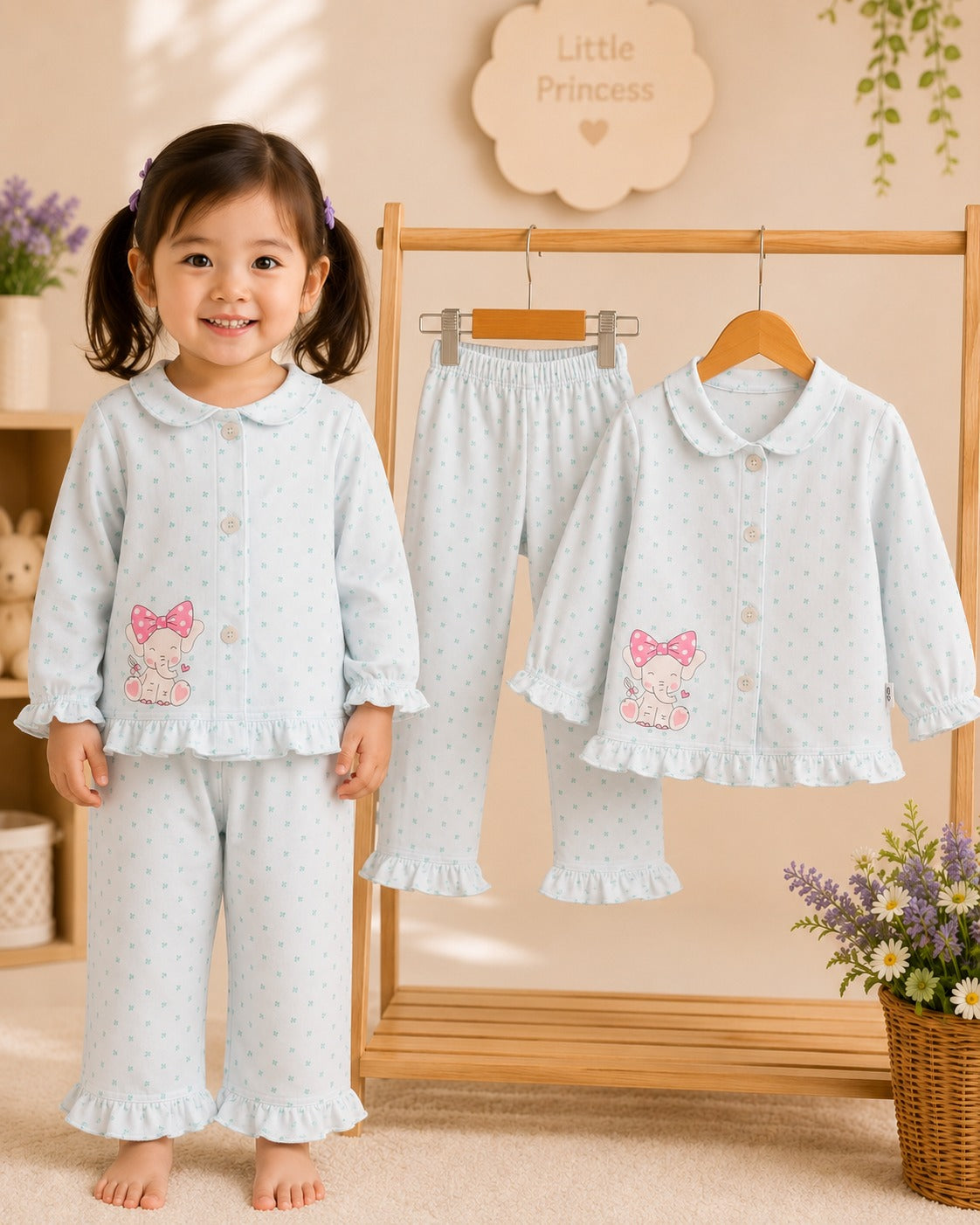 SHAGUN FASHION Cute & Super Soft Little Princess Printed Cotton Night Suit Set for Baby Girls