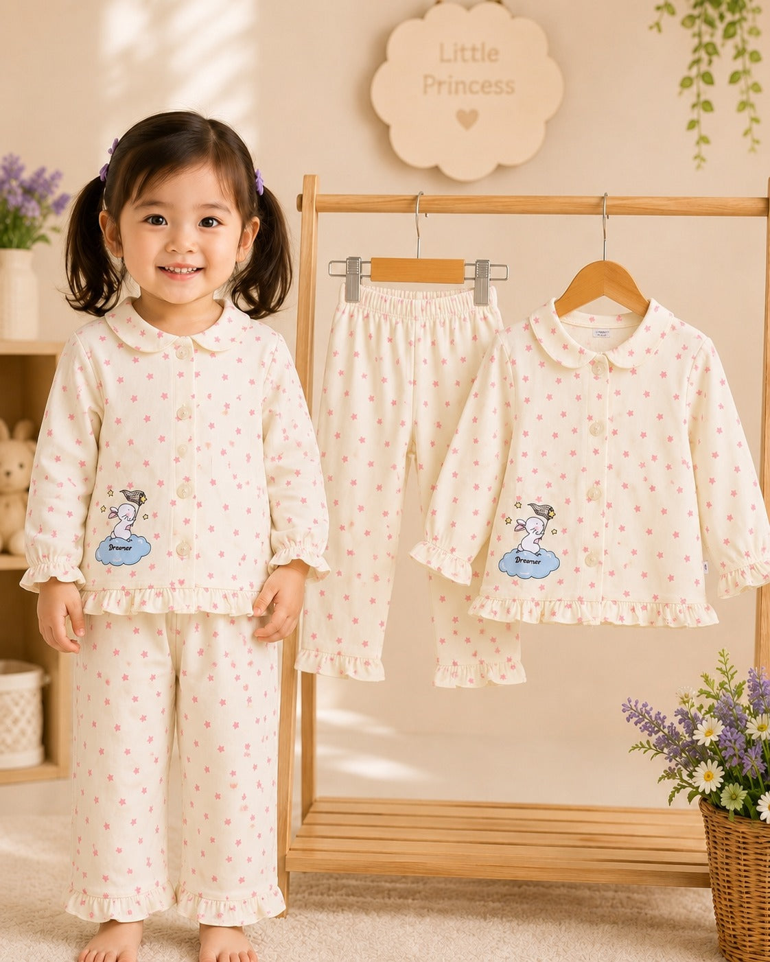 SHAGUN FASHION Cute & Super Soft Little Princess Printed Cotton Night Suit Set for Baby Girls
