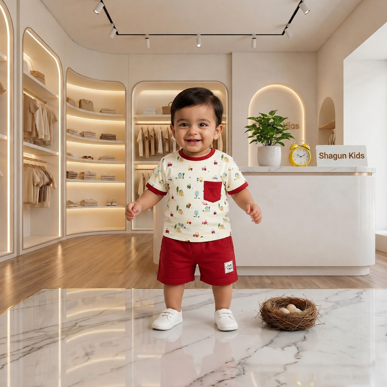 SHAGUN FASHION Cute & Stylish Printed T-Shirt and Shorts Co-Ord Set for Baby Boys