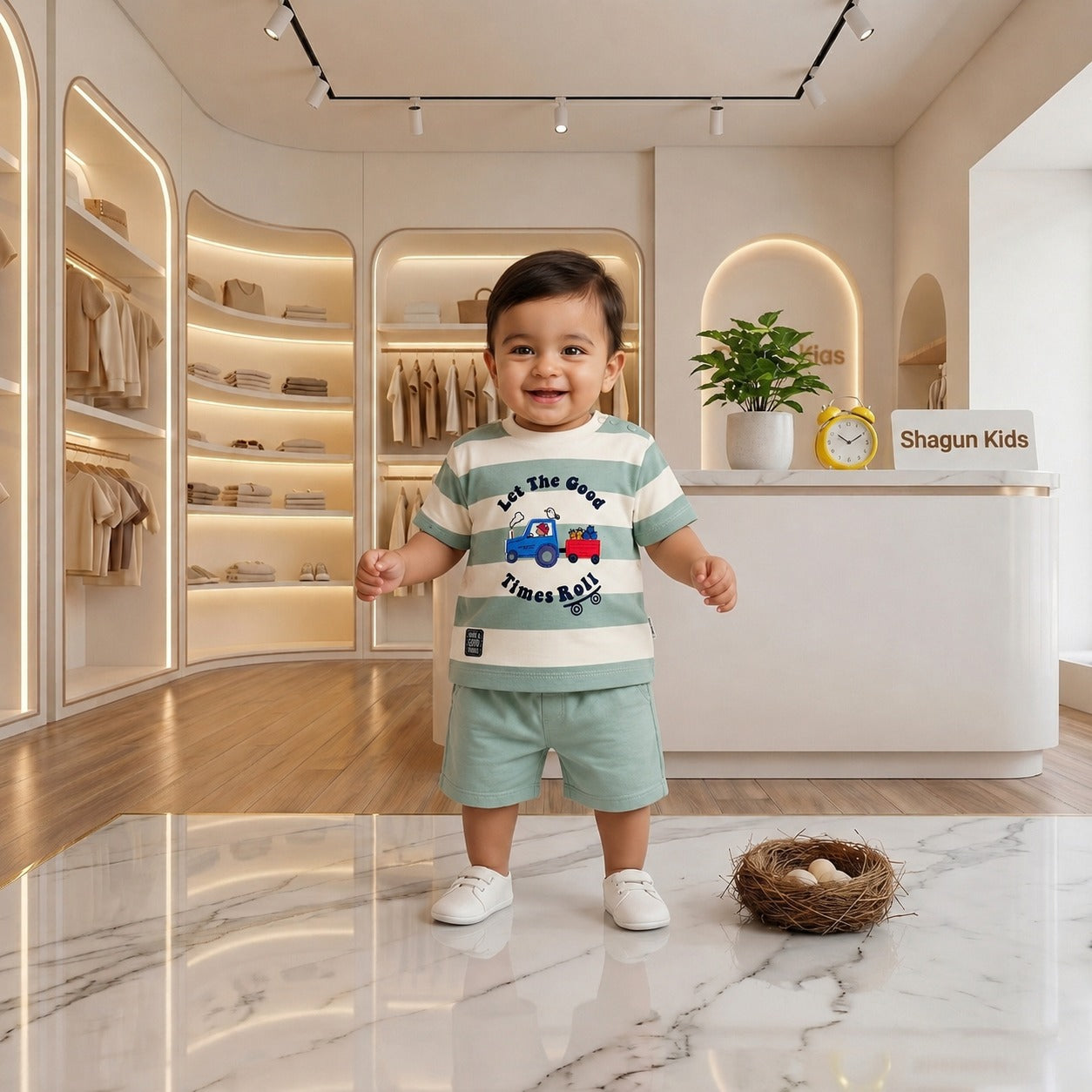 Cute & Cozy Baby Boys Printed T-Shirt and Shorts Set
