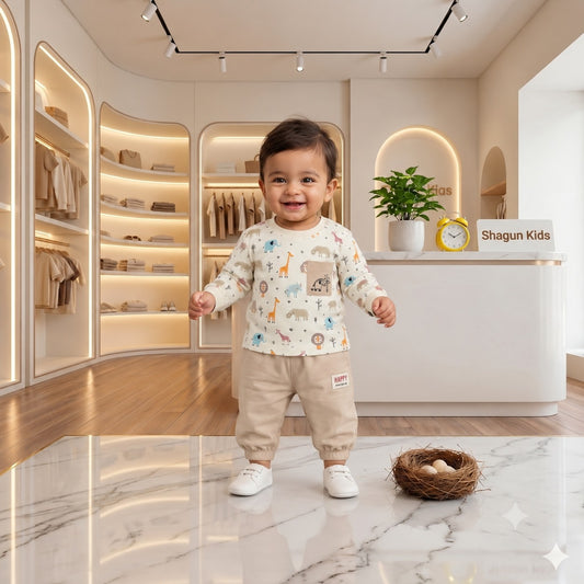 SHAGUN FASHION - Cute & Cozy Printed Baby Boy Co-ord Set