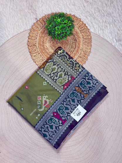 SHAGUN FASHION Premium Mastani Silk Patola Print Saree with Designer Weaved Border & Matching Blouse Piece