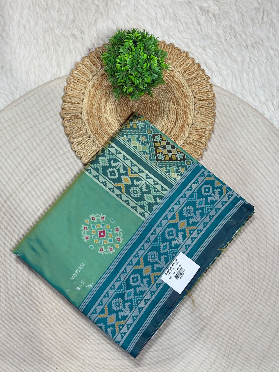 SHAGUN FASHION Traditional Gajji Silk Patola Print Saree with Designer Border & Tassels