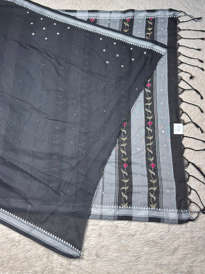 SHAGUN FASHION Premium Bhabhi Cotton Designer Saree with Embroidery & Mirror Work