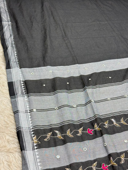 SHAGUN FASHION Premium Bhabhi Cotton Designer Saree with Embroidery & Mirror Work