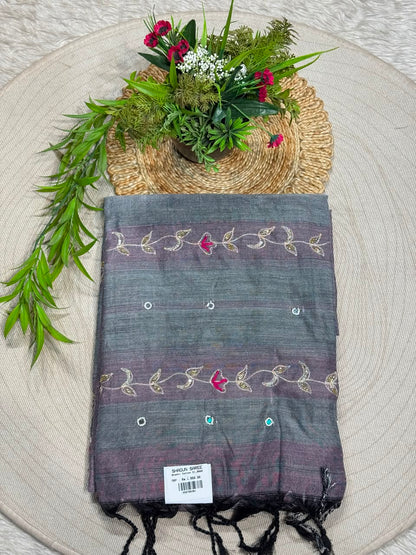 SHAGUN FASHION Premium Bhabhi Cotton Designer Saree with Embroidery & Mirror Work