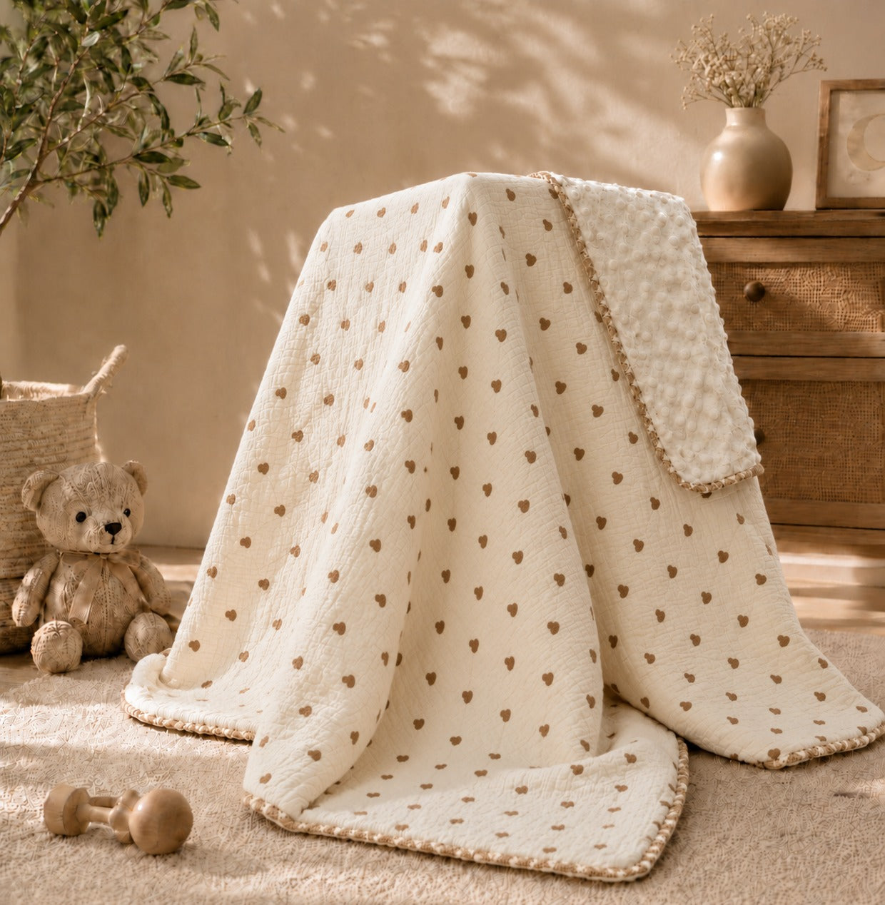 SHAGUN FASHION Premium Kids AC Dohar Blanket – Super Soft Minky Dot & Pure Cotton Quilt for Babies