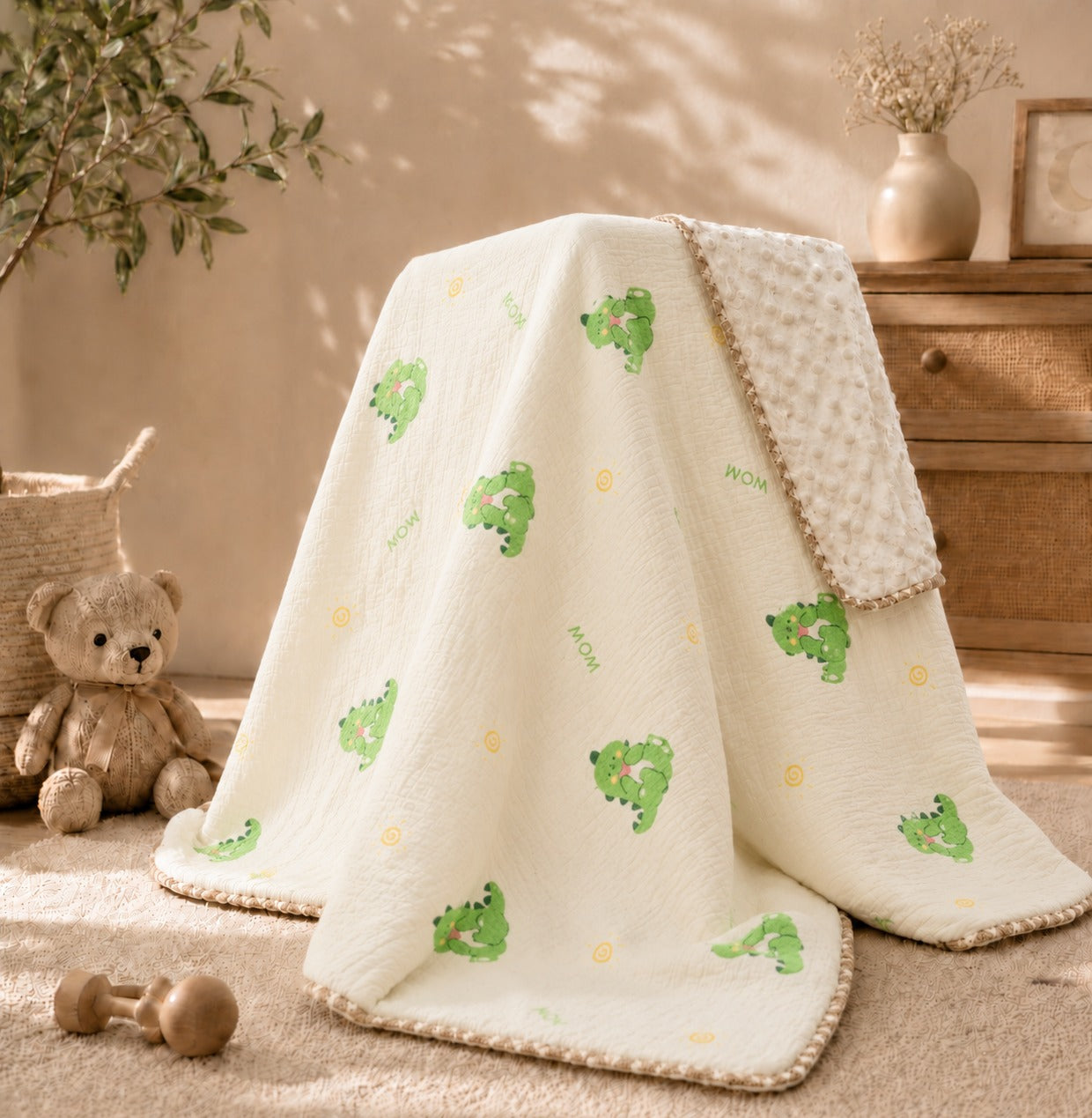 SHAGUN FASHION Premium Kids AC Dohar Blanket – Super Soft Minky Dot & Pure Cotton Quilt for Babies