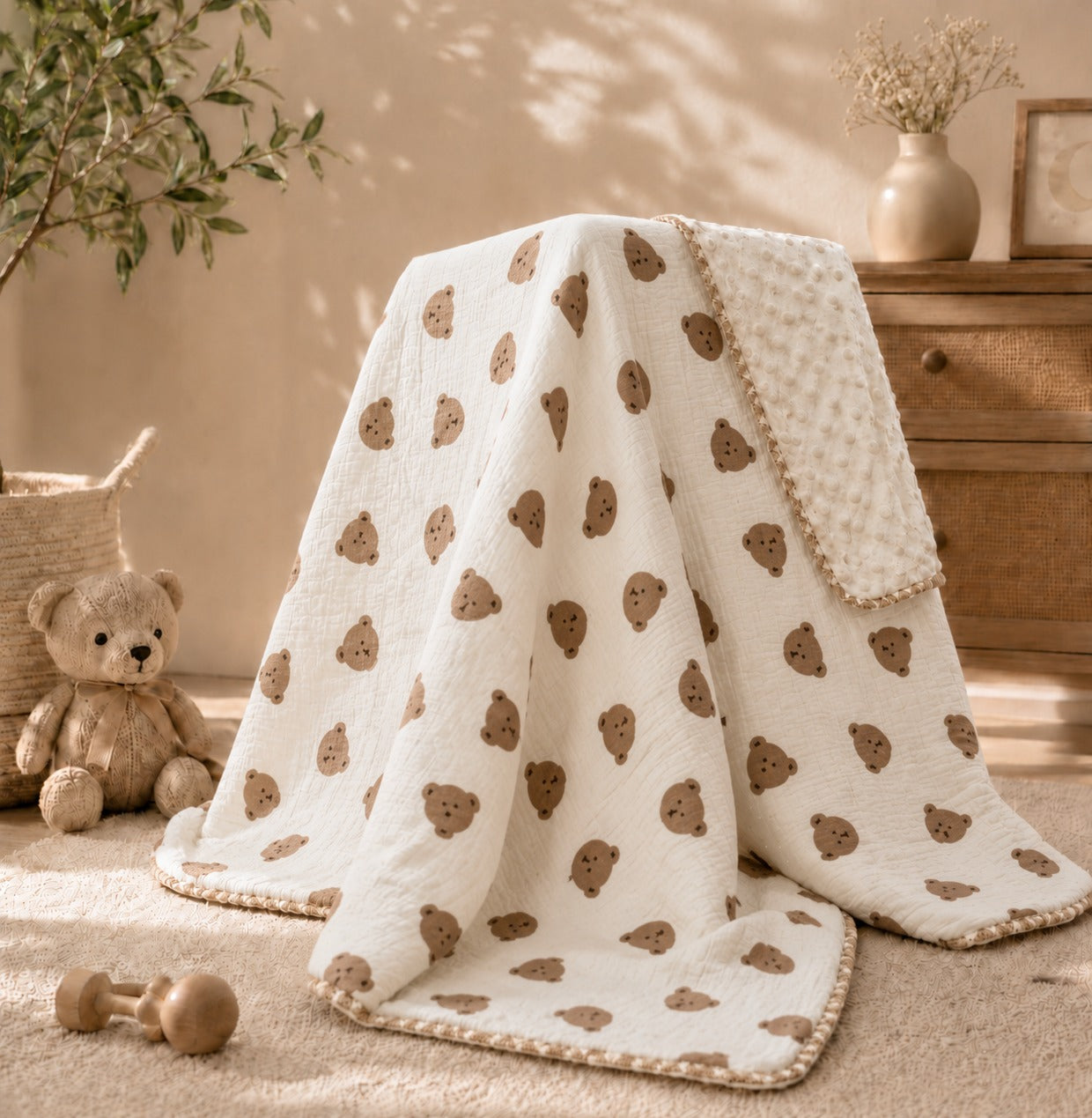SHAGUN FASHION Premium Kids AC Dohar Blanket – Super Soft Minky Dot & Pure Cotton Quilt for Babies