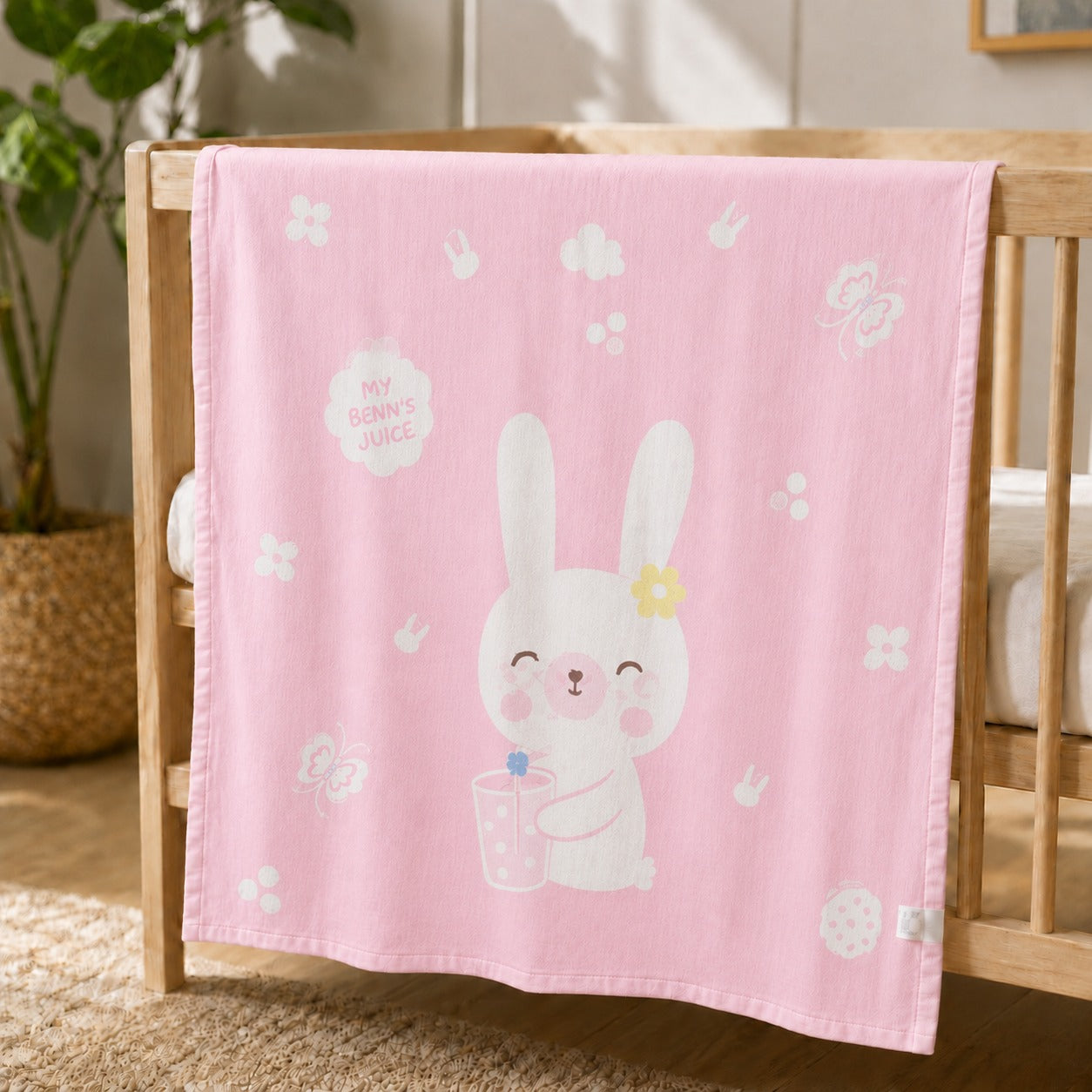 SHAGUN FASHION Ultra-Soft Baby Cotton Blanket – Cute Bunny Print