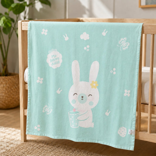 SHAGUN FASHION Ultra-Soft Baby Cotton Blanket – Cute Bunny Print
