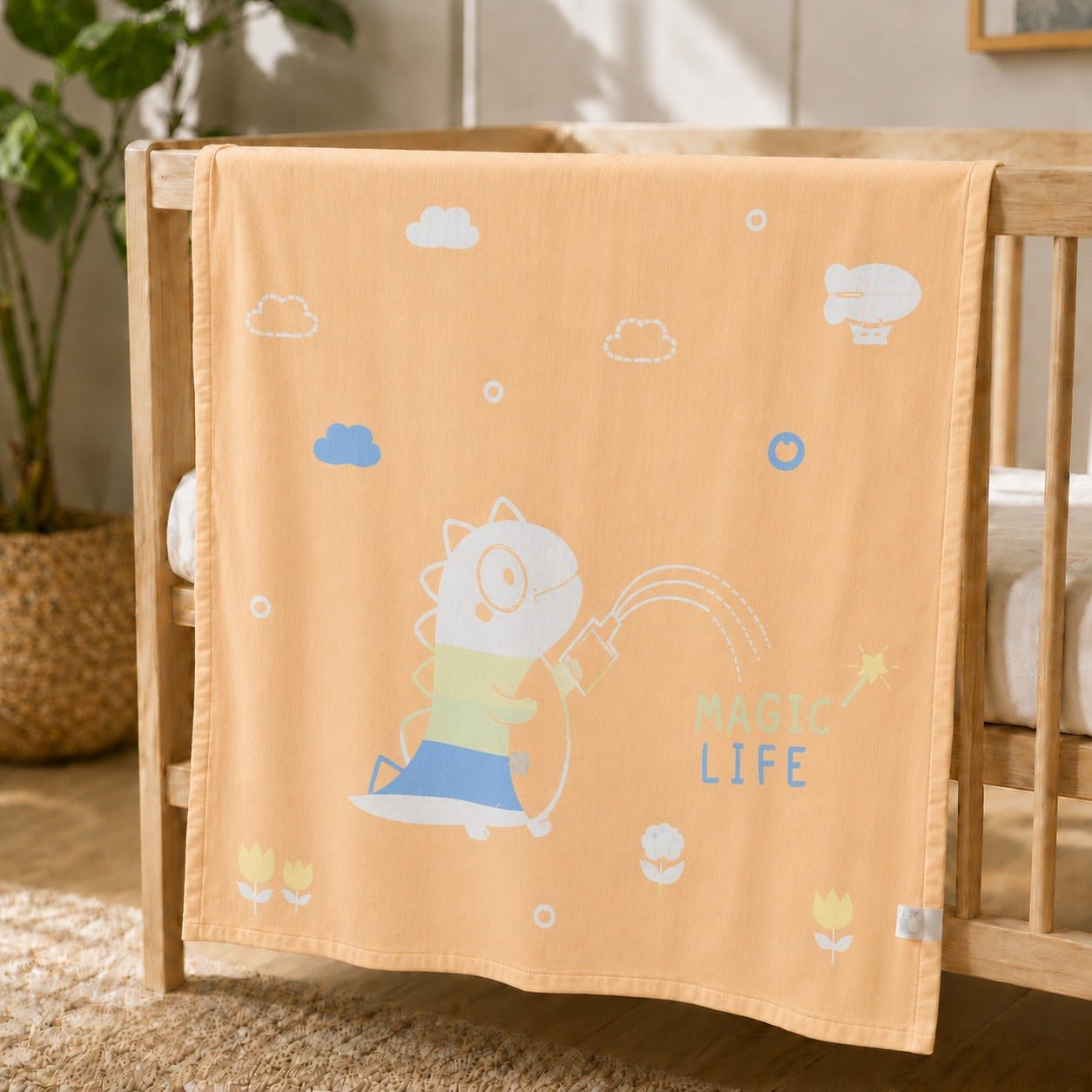 SHAGUN FASHION Super Soft Premium Cotton Baby AC Dohar Blanket – Cute Magic Life Printed Crib Bedding & Sleeping Wrap for Newborns & Infants