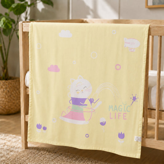 SHAGUN FASHION Super Soft Premium Cotton Baby AC Dohar Blanket – Cute Magic Life Printed Crib Bedding & Sleeping Wrap for Newborns & Infants