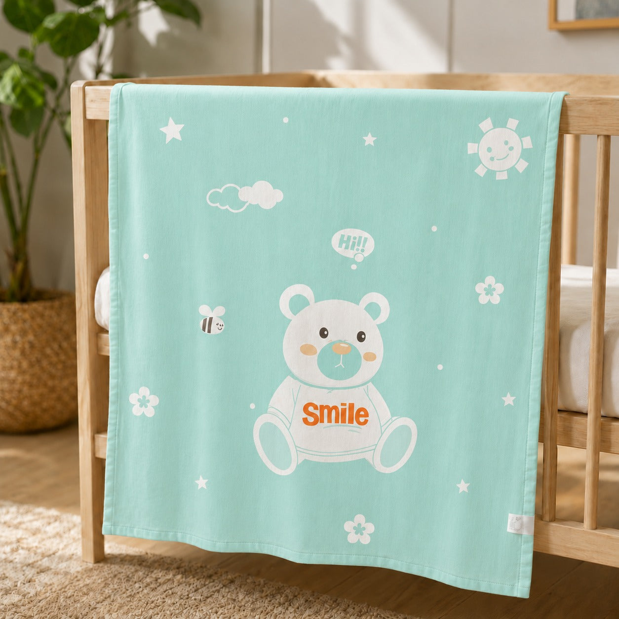 Super Soft Cute Bear Baby Blanket & Dohar Wrap