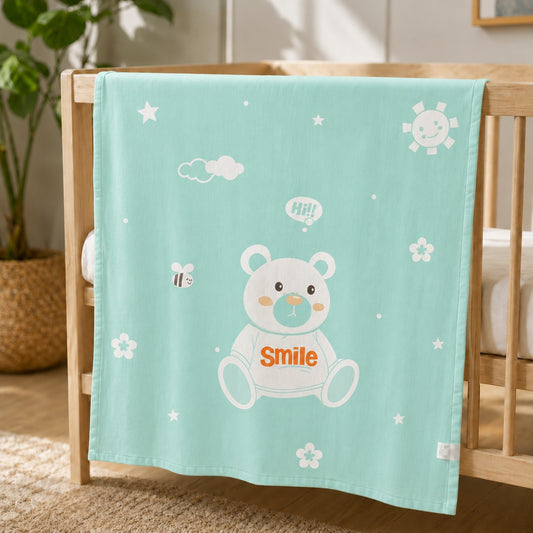 Super Soft Cute Bear Baby Blanket & Dohar Wrap