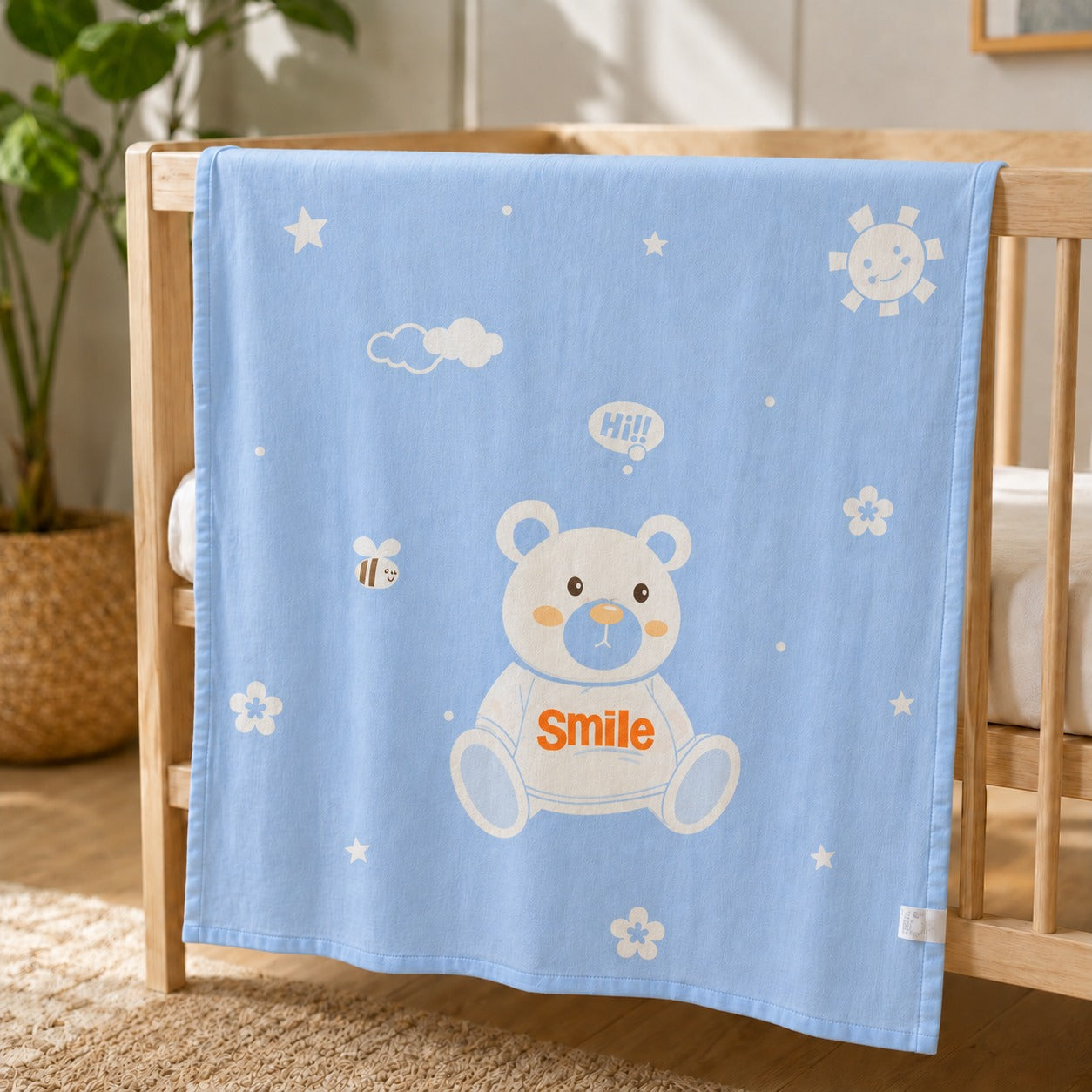 Super Soft Cute Bear Baby Blanket & Dohar Wrap