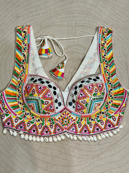 SHAGUN FASHION Premium Designer Mirror & Threadwork Choli Blouse