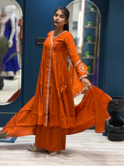 SHAGUN FASHION Designer Angrakha Style Kurti Set with Dupatta