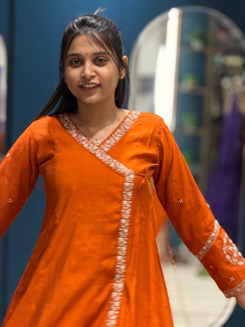 SHAGUN FASHION Designer Angrakha Style Kurti Set with Dupatta
