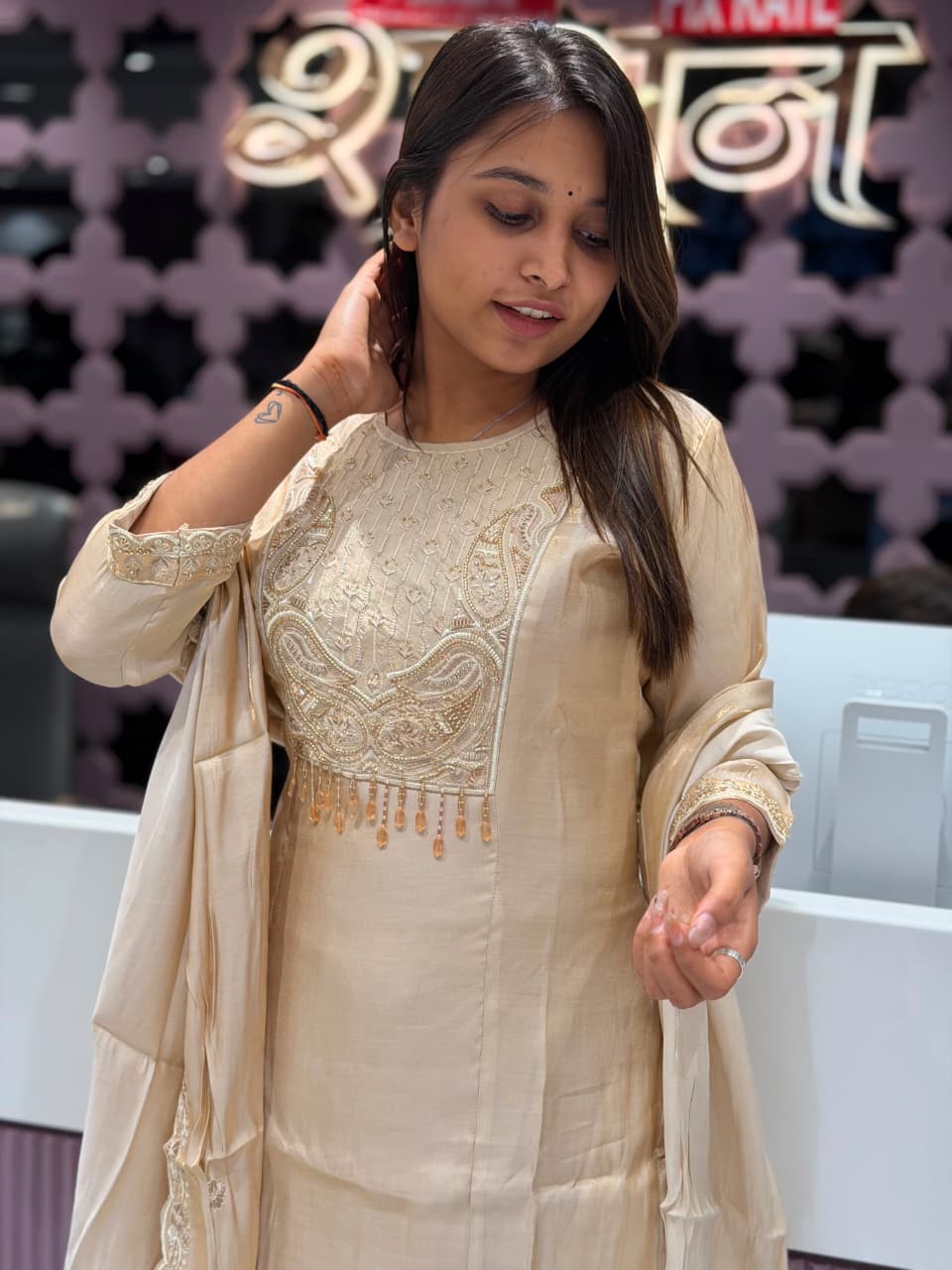 SHAGUN FASHION – Premium Embroidered Silk Kurti Set with Dupatta