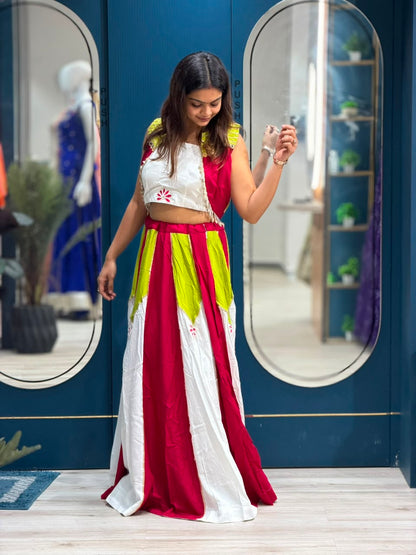 SHAGUN FASHION Designer Navratri Special Indo-Western Chaniya Choli Set with Koti Jacket