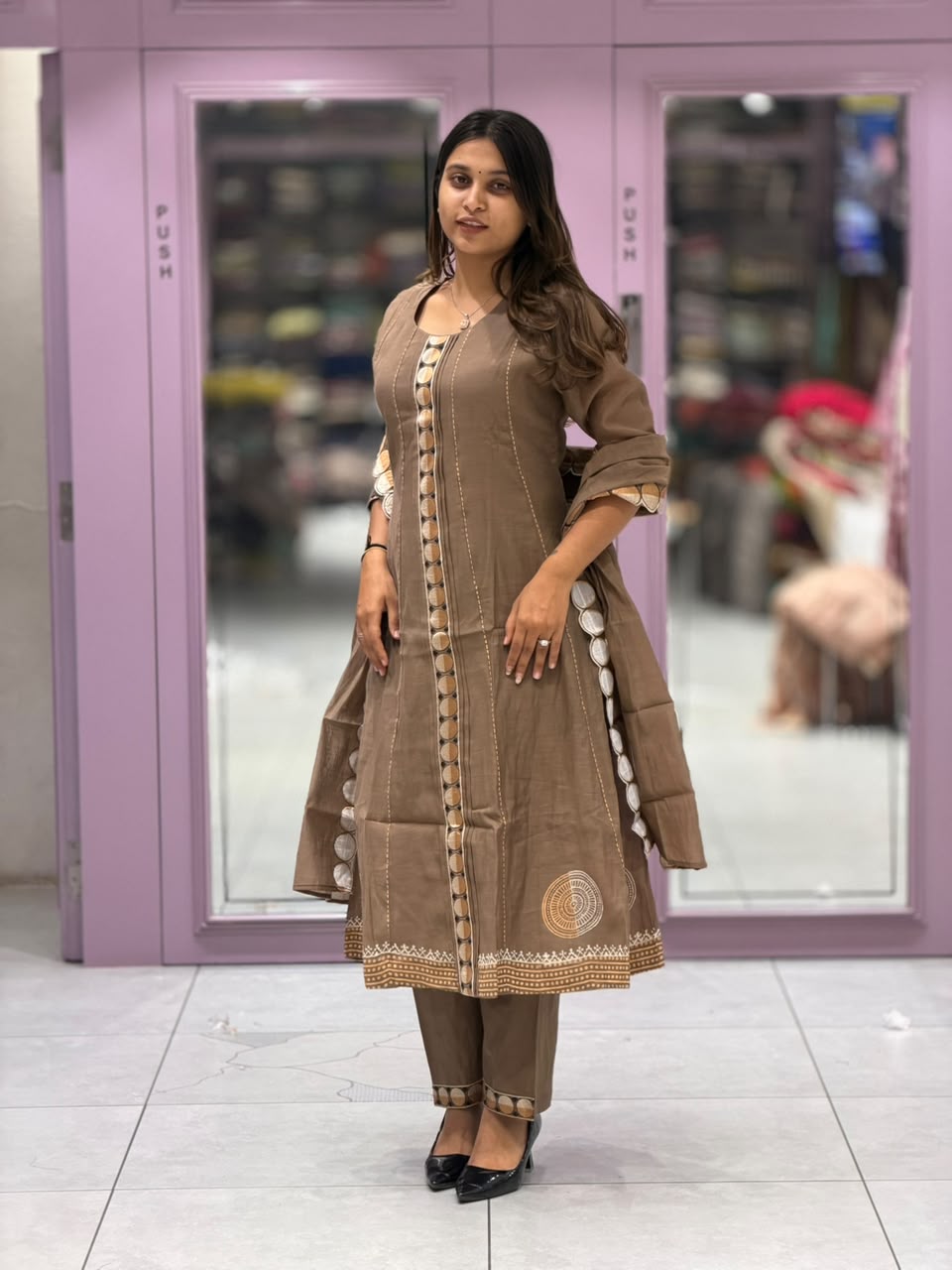 SHAGUN FASHION Premium Designer Cotton Anarkali Suit Set with Cutwork Dupatta & Pant | Exclusively on zankhi.in