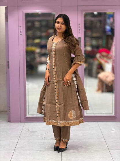SHAGUN FASHION Premium Designer Cotton Anarkali Suit Set with Cutwork Dupatta & Pant | Exclusively on zankhi.in