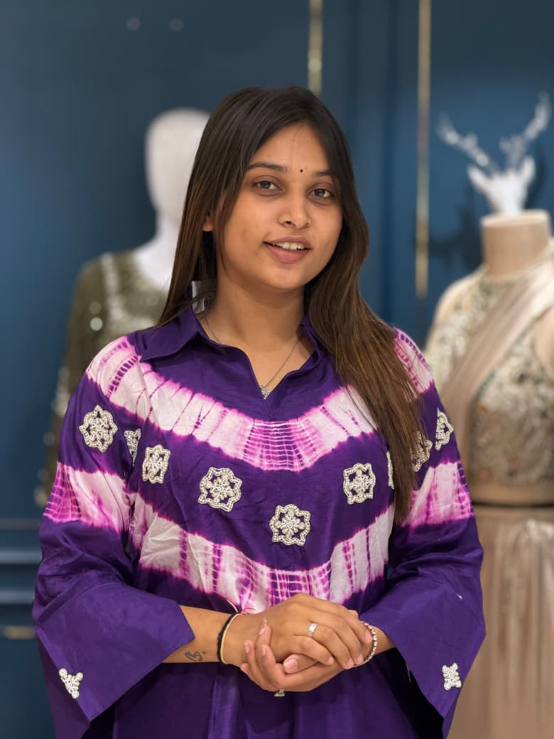 SHAGUN FASHION – Trendy Tie-Dye Hand-Worked High-Low Co-Ord Set