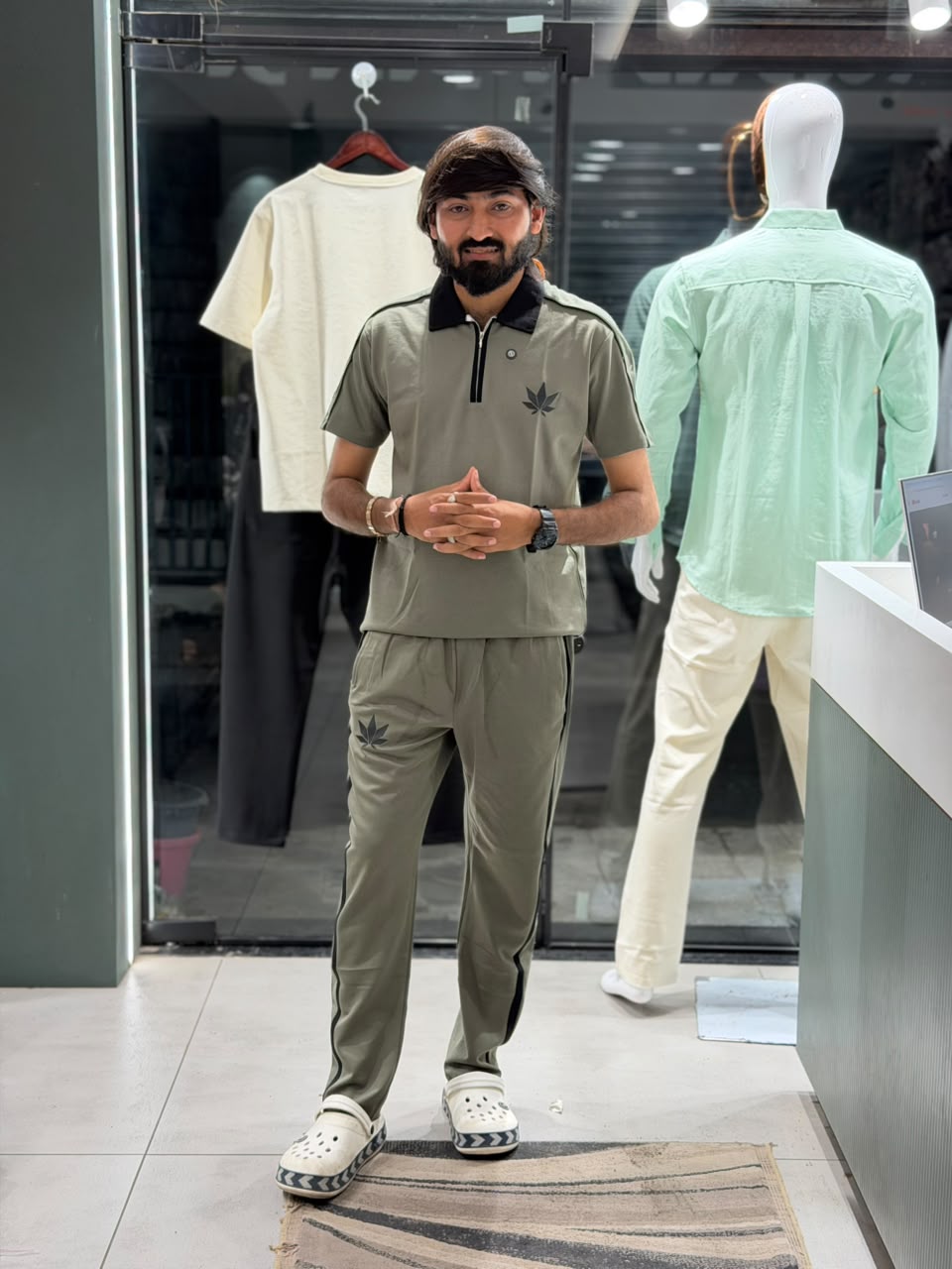 SHAGUN FASHION – Premium Men’s Half-Zip Polo & Track Pant Co-Ord Set