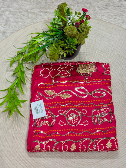 SHAGUN FASHION Exclusive Raasleela Sequins & Bandhani Silk Saree Collection