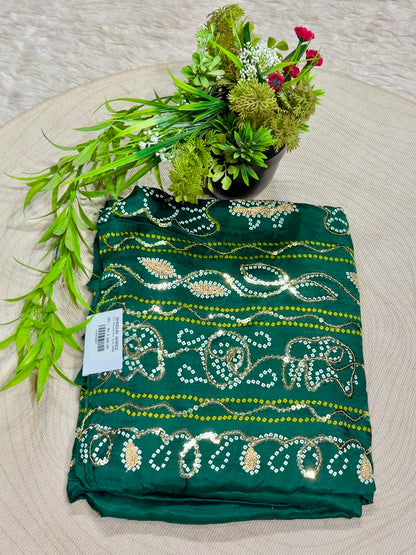 SHAGUN FASHION Exclusive Raasleela Sequins & Bandhani Silk Saree Collection