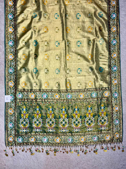 Premium Royal Patola Weave Silk Saree with Heavy Beaded Work Pallu by SHAGUN FASHION