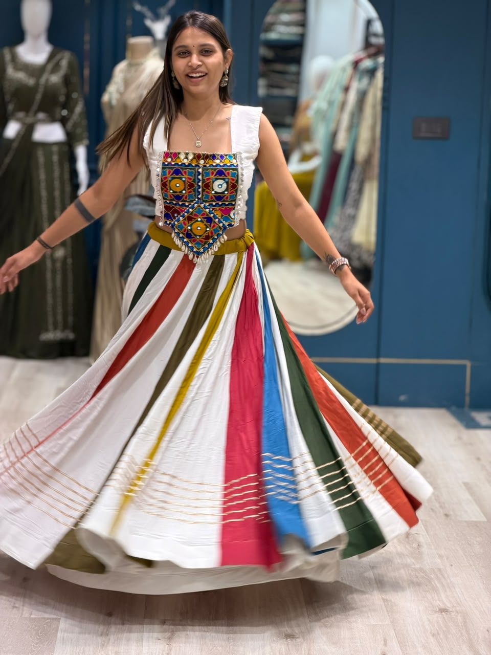 SHAGUN FASHION – Multi-Color Panel Navratri Chaniya Choli Set