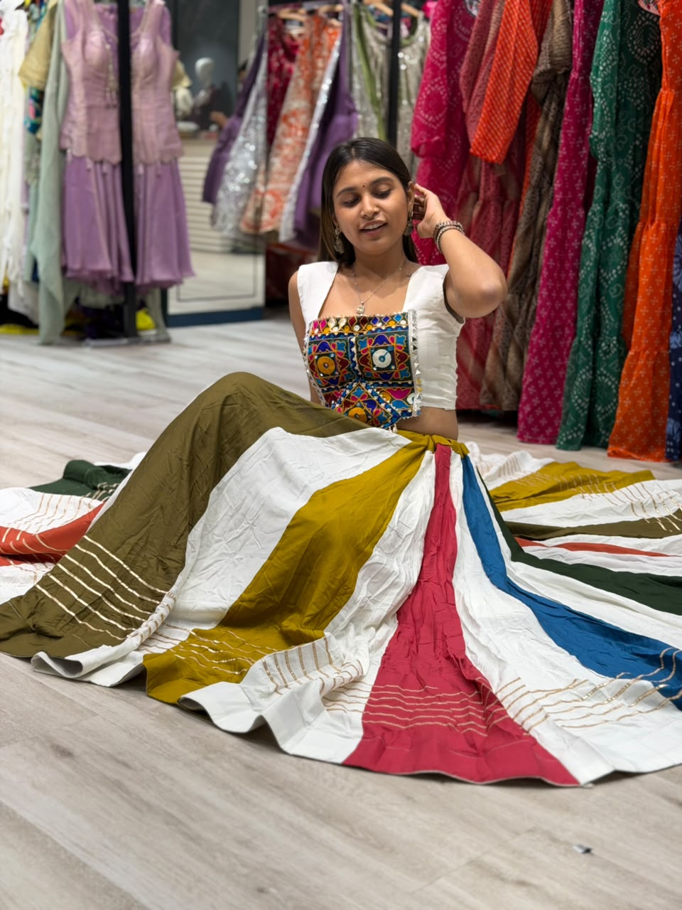 SHAGUN FASHION – Multi-Color Panel Navratri Chaniya Choli Set