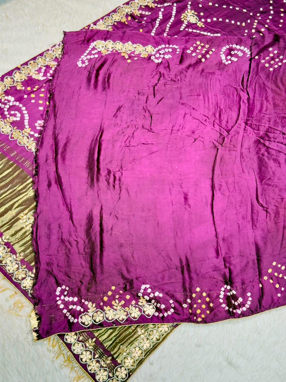 Exclusive SHAGUN FASHION Heavy Crush Tissue Silk Saree with Pearl & Embroidered Border