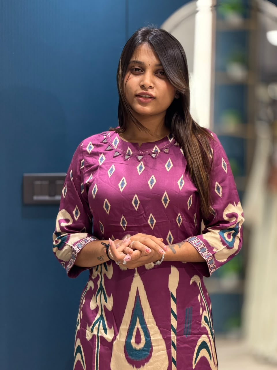 SHAGUN FASHION Premium Ikat Print Kurti Set | zankhi.in