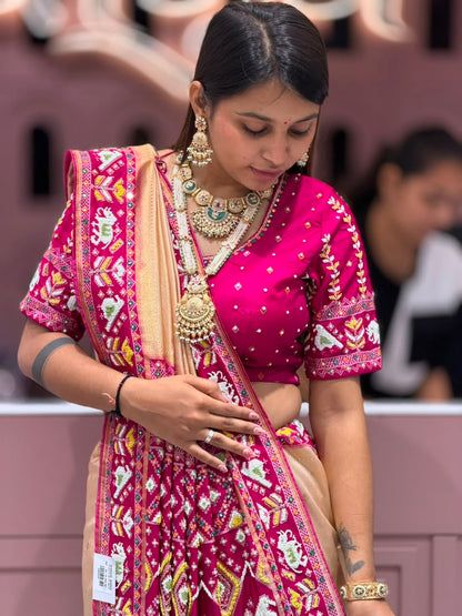 Royal Patola & Hand-Beaded Heavy Work Festive Saree