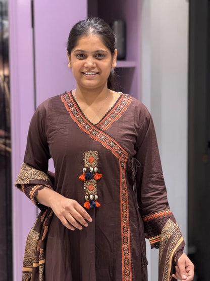 SHAGUN FASHION Traditional Angrakha Kurti Set with Dupatta