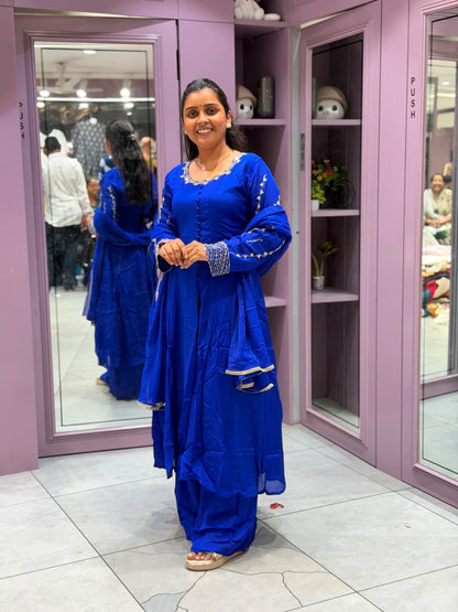 SHAGUN FASHION Exclusive Handwork Anarkali Kurti & Flared Sharara Set with Dupatta – Premium Festive Collection on zankhi.in