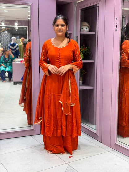 SHAGUN FASHION Exclusive Handwork Anarkali Kurti & Flared Sharara Set with Dupatta – Premium Festive Collection on zankhi.in