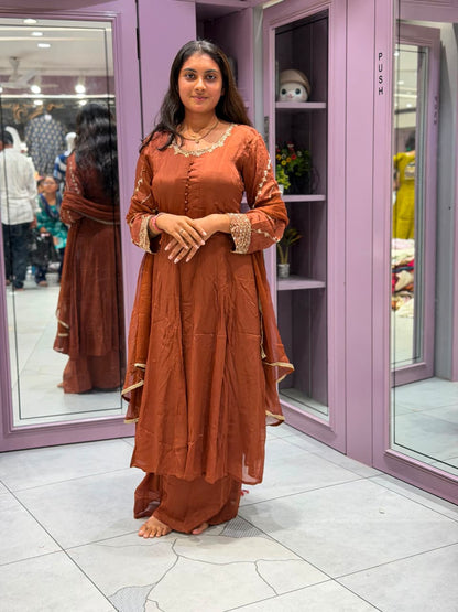 SHAGUN FASHION Exclusive Handwork Anarkali Kurti & Flared Sharara Set with Dupatta – Premium Festive Collection on zankhi.in