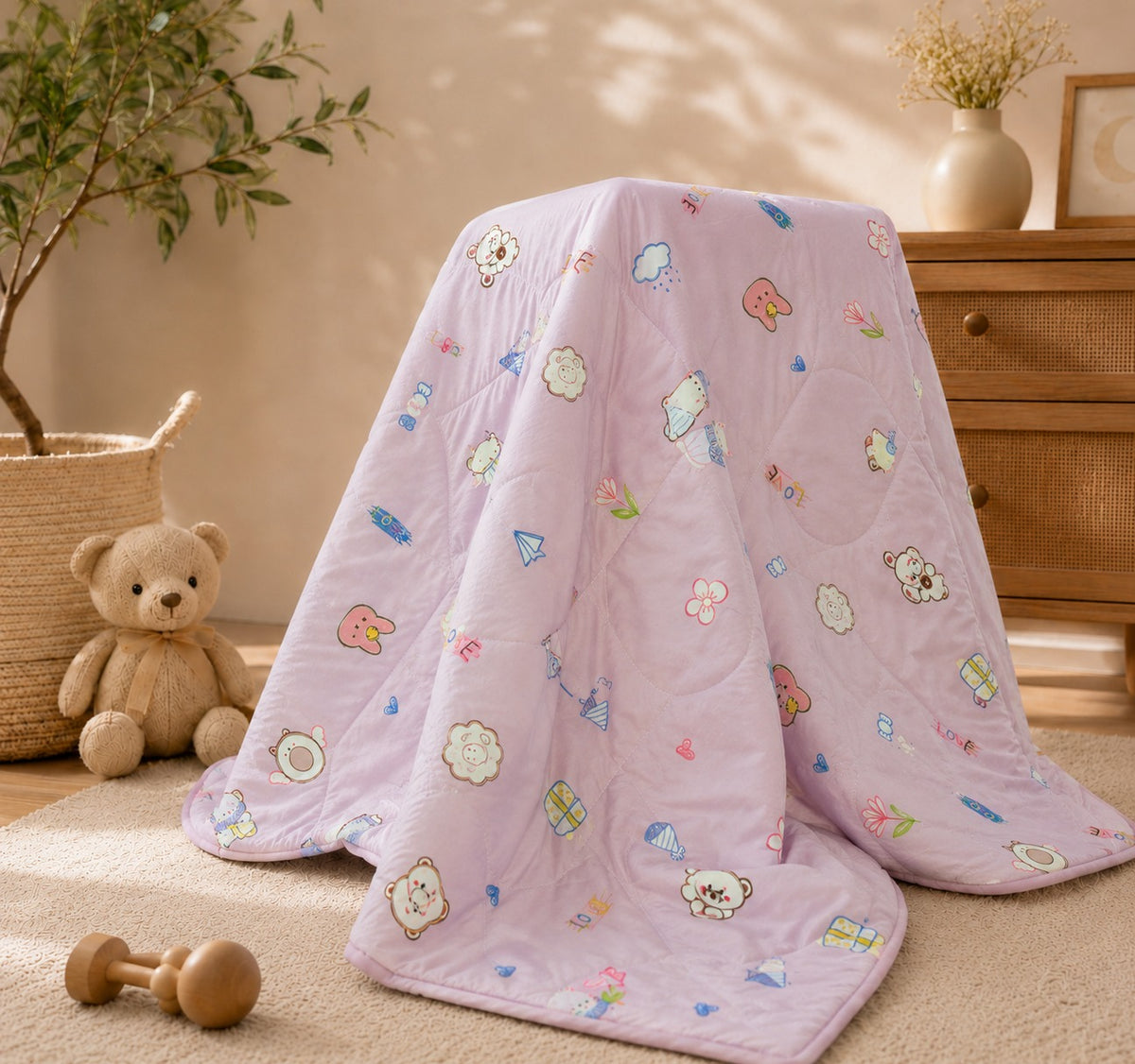 SHAGUN FASHION Ultra-Soft Premium Printed Baby Quilt Blanket Set