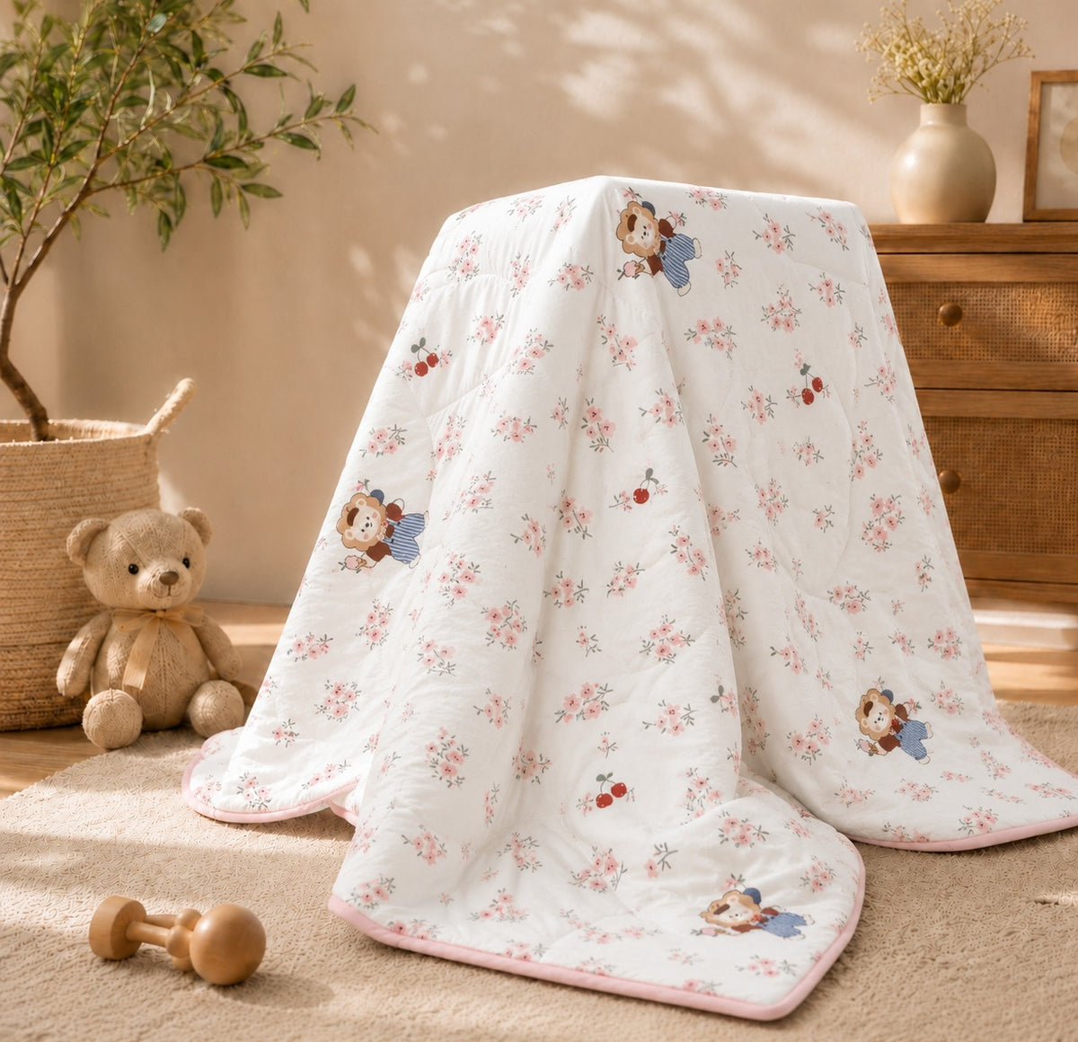 SHAGUN FASHION Ultra-Soft Premium Printed Baby Quilt Blanket Set