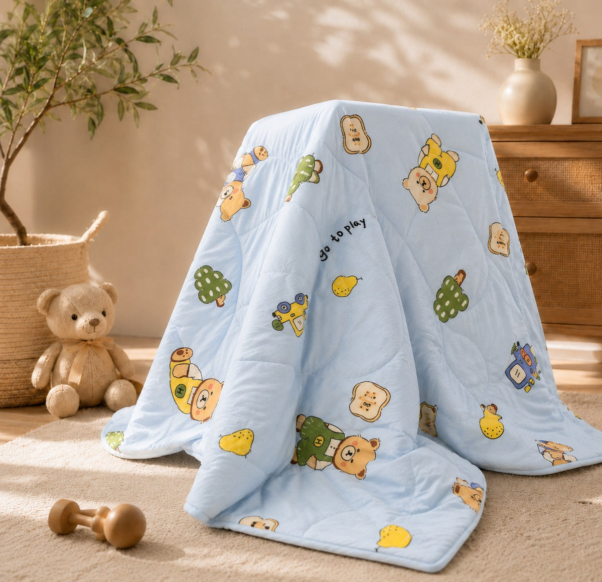SHAGUN FASHION Ultra-Soft Premium Printed Baby Quilt Blanket Set