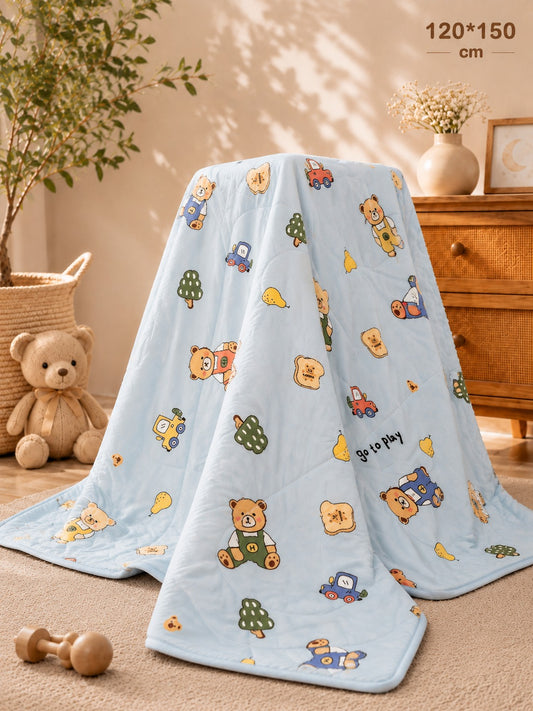 SHAGUN FASHION Ultra Soft Baby Quilt Blanket (120x150 cm) – Cute Cartoon Printed AC Dohar & Sleeping Blanket for Kids