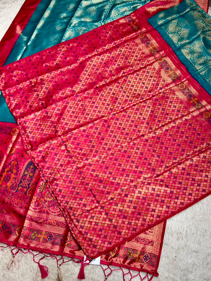 SHAGUN FASHION Exclusive Soft Banarasi Silk Saree with Rich Minakari Paisley Weaving & Contrast Jacquard Blouse