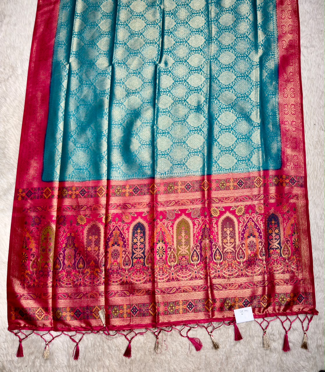 SHAGUN FASHION Exclusive Soft Banarasi Silk Saree with Rich Minakari Paisley Weaving & Contrast Jacquard Blouse