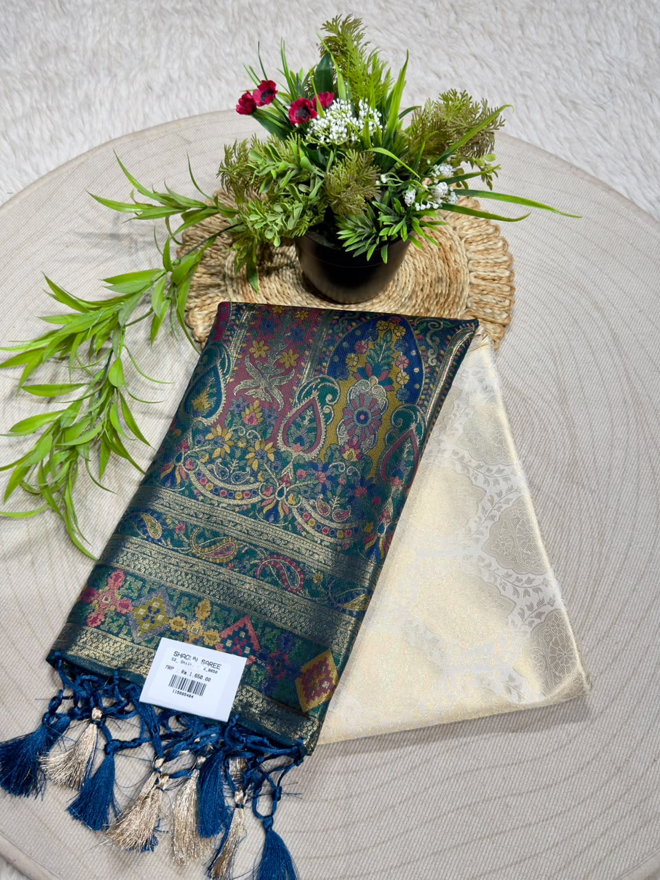 SHAGUN FASHION Exclusive Soft Banarasi Silk Saree with Rich Minakari Paisley Weaving & Contrast Jacquard Blouse