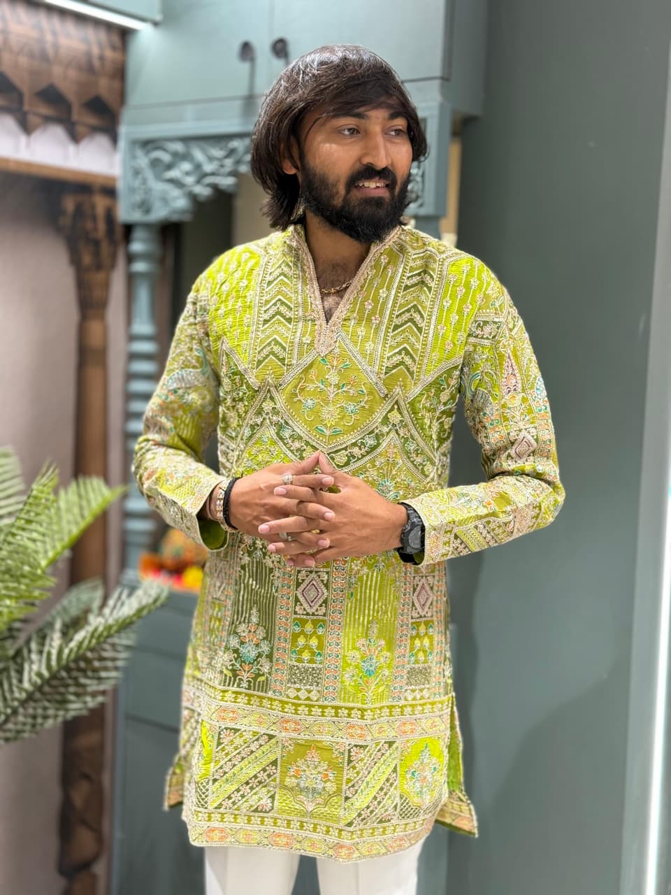 Designer Heavy Sequence Work Men's Short Kurta Collection by SHAGUN FASHION