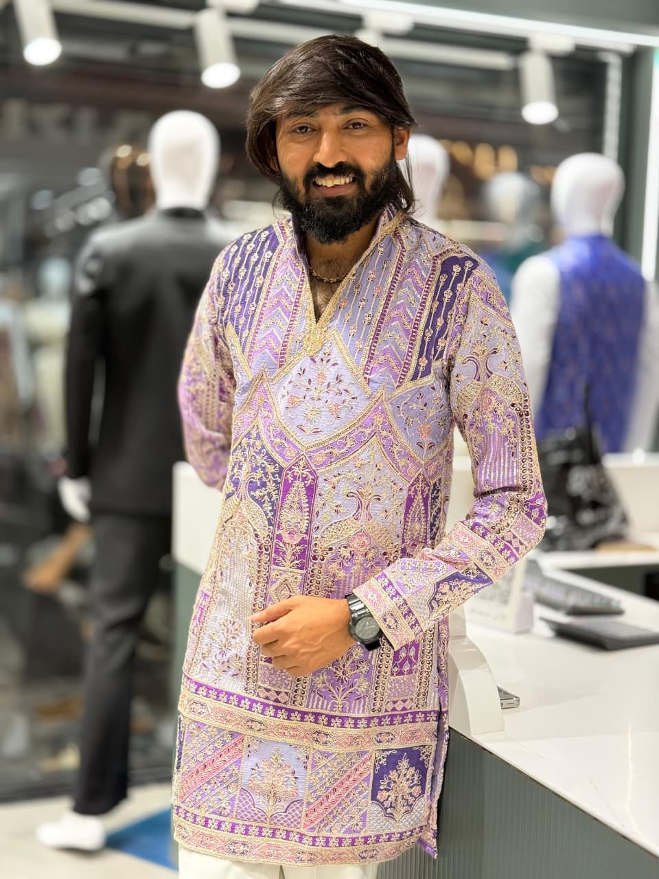 Designer Heavy Sequence Work Men's Short Kurta Collection by SHAGUN FASHION